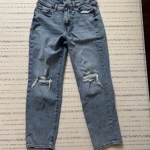 Old Navy Distressed High-Waisted OG Straight Ankle Jeans